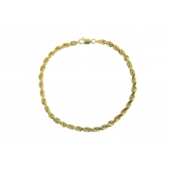 14Kt Yellow Gold 4mm Diamond Cut Rope Bracelet